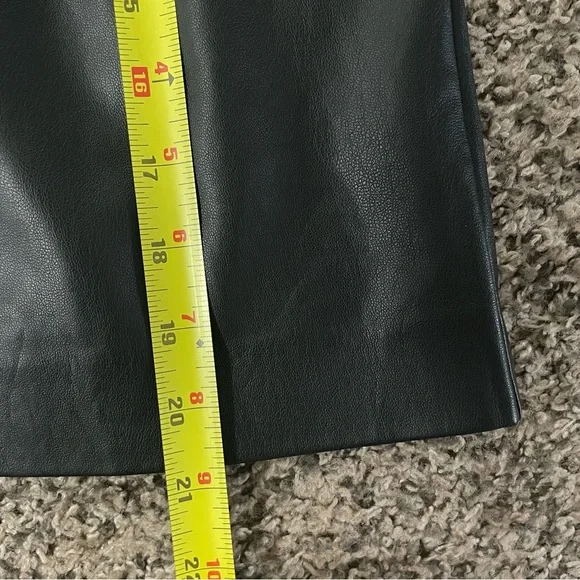 Express Faux Leather Mini Skater Skirt – Drawstring Waist, Side Pockets - Picture 9 of 9